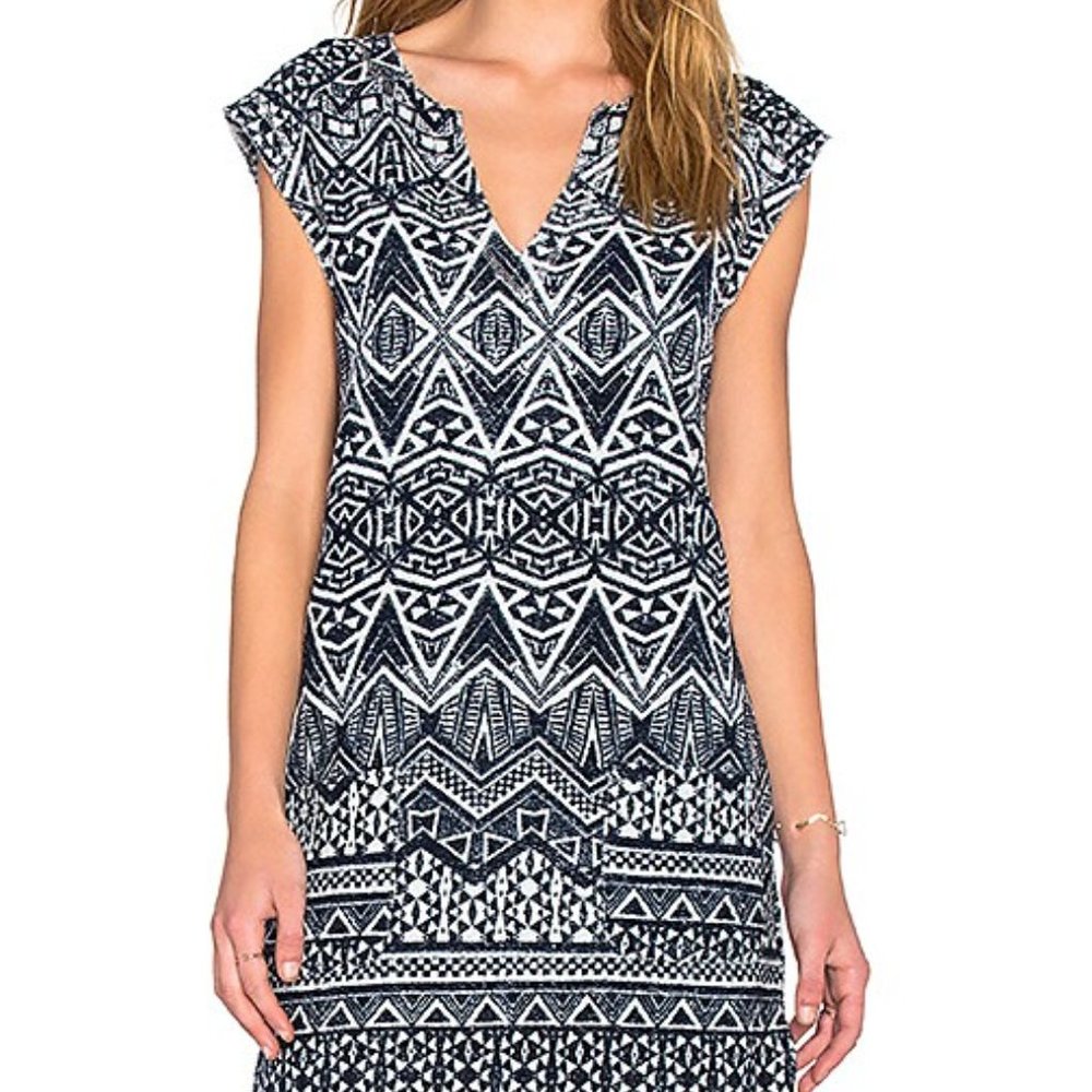 NWT VELVET by GRAHAM & SPENCER Antrho CARUSA FRENCH TERRY SHORT SLEEVE DRESS XL